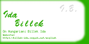 ida billek business card